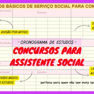 Imagem de capa para o Ebook CRONOGRAMA BÁSICO DE ESTUDOS - ASSISTENTE SOCIAL