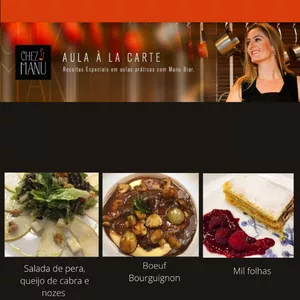 Imagem de capa para o Curso online Aula À La Carte - Salada de pera com queijo de cabra, Boeuf Bourguignon, Mil-folhas