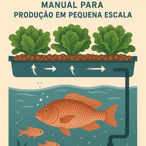 Imagem de capa para o Ebook Aquaponia Ebook para produção em pequena escala
