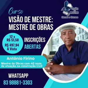 Curso Curso Visão de Mestre: Mestre de Obras