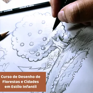 Imagem de capa para o Curso online Como Desenhar de Floresta e Cidades 