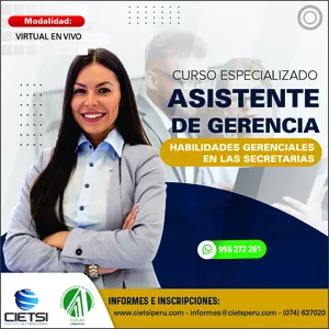 Imagen de portada para Curso online CURSO ESPECIALIZADO ASISTENTE DE GERENCIA - HABILIDADES GERENCIALES APLICADAS EN LA LABOR SECRETARIAL