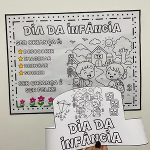 Imagem de capa para o Ebook Dia da Infância: Mural Coletivo + Coroa Infantil 