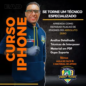Imagem de capa para o Curso online APRENDA DO ABSOLUTO ZERO REPAROS EM PLACAS DE IPHONES 