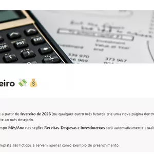 Imagem de capa para o Curso online Planejamento Financeiro - Template Notion