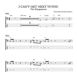 Cover image for Ebook I CAN'T GET NEXT TO YOU (The Temptations) Bass Transcription, Score &amp; Tab Lesson