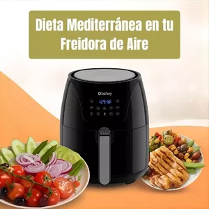 Imagen de portada para Ebook Dieta Mediterránea en la freidora de aire con Menú Completo + 200 Recetas Irresistibles
