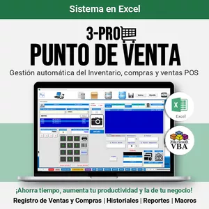 Imagen de portada para Ebook Sistema Punto de Venta en Excel - 3Pro