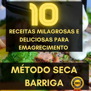 Imagem de capa para o Ebook Receitas Deliciosas para Secar Barriga: Sabores que Transformam + BONUS