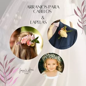 Imagem de capa para o Curso online Arranjos florais para cabelos &amp; Lapelas