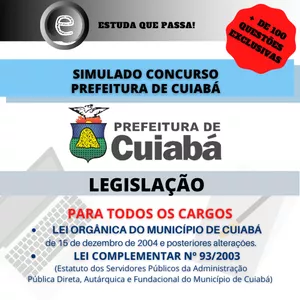 Imagem de capa para o Ebook SIMULADO DE QUESTÕES CONCURSO PREFEITURA DE CUIABÁ