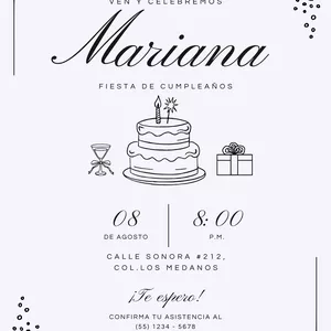 Imagen de portada para Ebook Invitacion Minimalista Para Cumpleaños