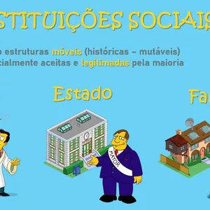 Imagem de capa para o Curso online Slide aula Relações Sociais e Instituições de poder tema: os Simpsons 