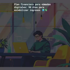 Imagen de portada para Ebook Plan financiero para nómadas digitales: 90 días para estabilizar ingresos 🌍💸