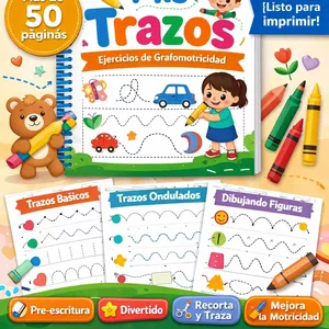 Imagen de portada para Ebook CUADERNILLO DE GRAFOMOTRICIDAD  MIS TRAZOS + Bono Taller de Lenguaje 