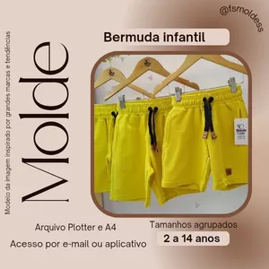 Imagem de capa para o Ebook Molde bermuda moletom infantil 
