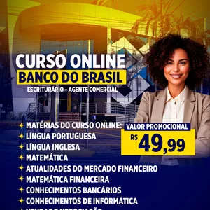 Imagem do curso CURSO ONLINE BANCO DO BRASIL - AGENTE COMERCIAL ESCRITURÁRIO 2025