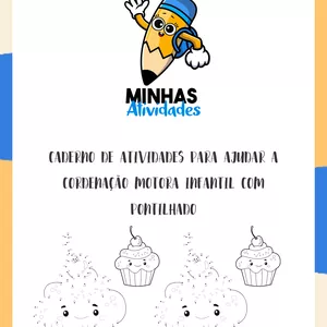 Imagem de capa para o Ebook Caderno de Atividades para Ajudar a Cordenação Motora Infantil com Pontilhado