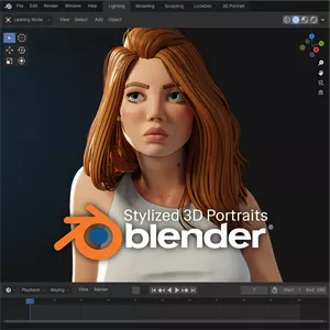 Cover image for Online course Stylized 3D Portraits in Blender (3.2.1): From Basics to Final Render