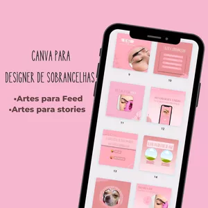 Imagem de capa para o Curso online Canva para Designer de Sobrancelhas- FEED e STORIES