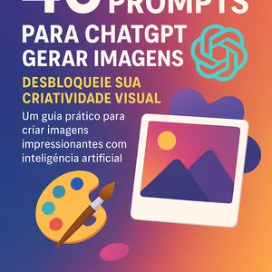 Imagem de capa para o Ebook 40 Prompts Prontos para Criar Imagens com IA no ChatGPT/Flux