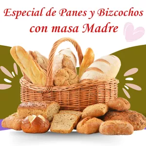 Imagen de portada para Curso online 🍞Especial PANES y BIZCOCHOS con Masa Madre🧁