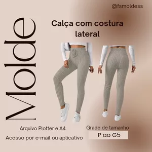 Imagem de capa para o Ebook Molde calça com costura lateral 