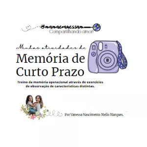 Imagem de capa para o Ebook Minhas atividades de Memória de Curto Prazo