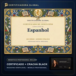 Imagem do curso 🔥 BOLSA 100% [APLICADA] - [MATRÍCULA] CURSO DE FORMAÇÃO EM ESPANHOL - ACESSO VITALÍCIO - CRACHÁ BLACK + REGISTRO - CASHBACK R$ 25 - BÔNUS APOSTILA EXTRA - CG