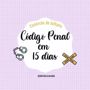 Imagem de capa para o Ebook Controle de Leitura: Código Penal em 15 dias