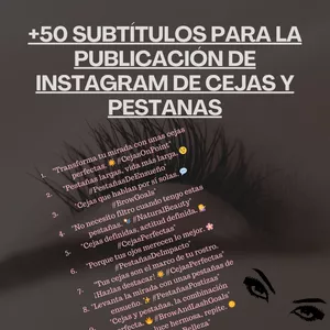 Imagen de portada para Ebook 50 Ideas de Subtítulos para Publicaciones de Instagram sobre Cejas y Cílios