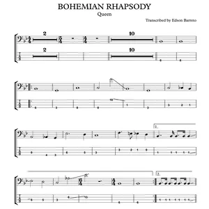 Main image of product BOHEMIAN RHAPSODY (Queen) Bass Score & Tab Lesson