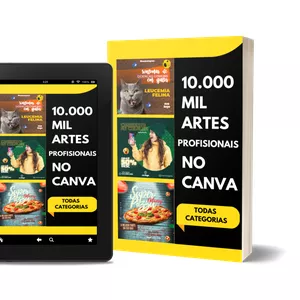 Imagem de capa para o Ebook PACK 10 MIL ARTES CANVA!