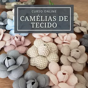 Imagem de capa para o Curso online Camélias e Flores de Tecido - Turma 2025