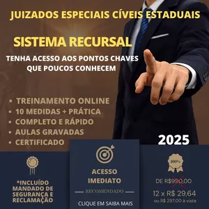 Imagem do curso ACESSO A ESTRUTURA RECURSAL COMPLETA DOS JUIZADOS ESPECIAIS CÍVEIS ESTADUAIS. 