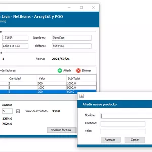 Imagen de portada para Curso online Factura en Java de N Productos en NetBeans [Interfaz JFrame] ArrayList y POO