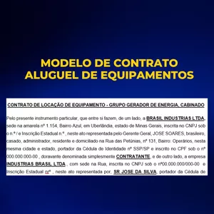 Imagem de capa para o Curso online MODELO DE CONTRATO - ALUGUEL DE EQUIPAMENTOS
