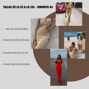 Imagen de portada para Curso online VESTIDOS- Paquete de moldes Hoja A4