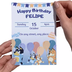 Cover image for Ebook Bluey children's birthday invitation