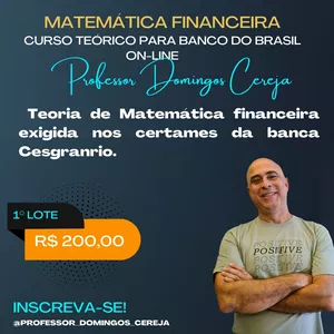 Imagem de capa para o Curso online MATEMÁTICA FINANCEIRA PARA O BANCO DO BRASIL