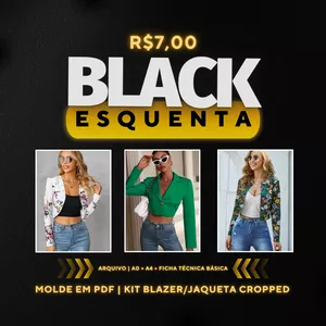 Imagem de capa para o Curso online ⚫Black November [Molde em PDF] - Kit Blazer/Jaqueta Cropped ID 4621394✨
