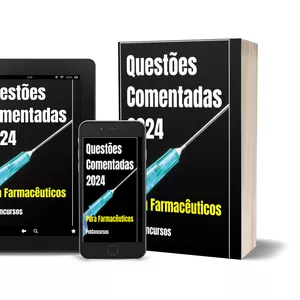 Imagem de capa para o Ebook Questões Comentadas para Farmacêuticos 2024