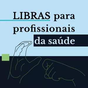Imagem de capa para o Ebook Livro didático "Libras para profissionais da saúde"