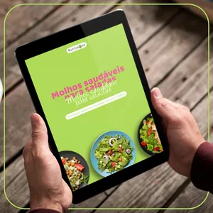 Imagem de capa para o Ebook 15 MOLHOS FUNCIONAIS, SAUDÁVEIS E SABOROSOS PARA SALADAS!