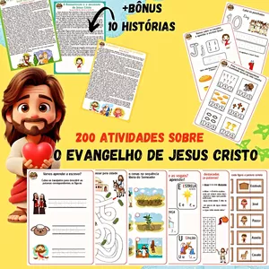 Imagem de capa para o Ebook KIT MAIS DE 200 ATIVIDADES BÍBLICAS "O EVANGELHO DE JESUS CRISTO PARA CRIANÇAS"