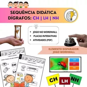 Imagem de capa para o Ebook SEQUÊNCIA DIDÁTICA COM DÍGRAFOS: CH, LH, NH.