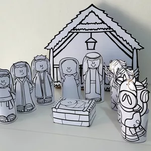 Imagem de capa para o Ebook PRESÉPIO 3D PARA COLORIR