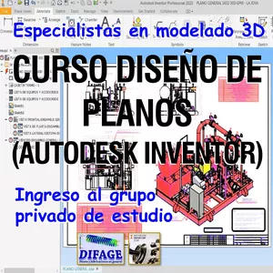 Imagem principal do produto CURSO DE DISEÑO DE PLANOS (AUTODESK INVENTOR 2020)