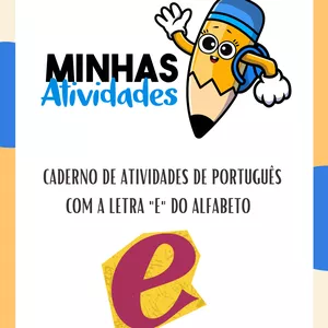 Imagem de capa para o Ebook Caderno de Atividades de Português com a Letra "E" do Alfabeto