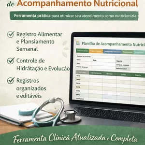 Imagem de capa para o Ebook Planilha de Acompanhamento Nutricional